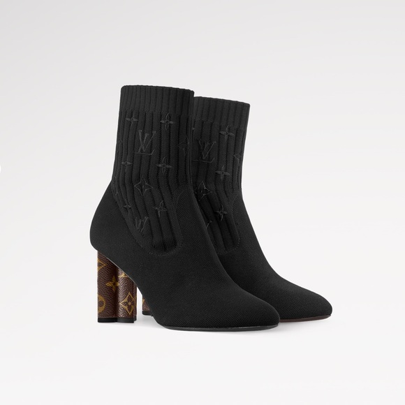 Louis Vuitton women black Silhouette Ankle Boot size 38.5 - Picture 1 of 14